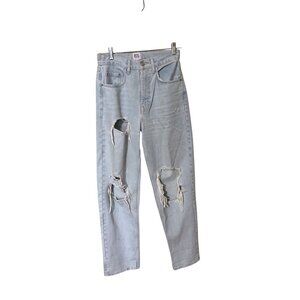 BDG Urban Outfitters High-Rise Baggy Light‎ Wash Distressed Jeans Womens Size 27